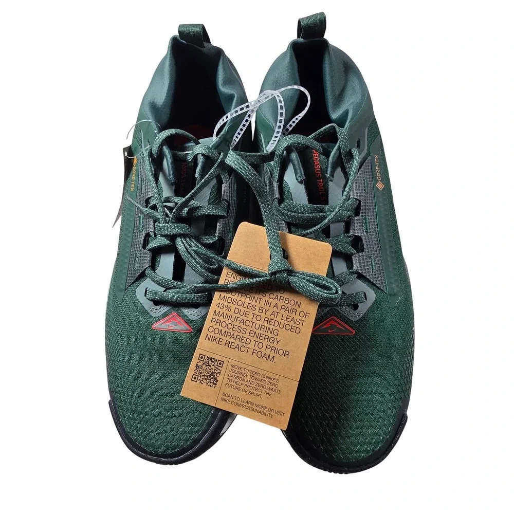 Nike Pegasus Trail 5 GORE-TEX Green Mens Running Shoes FQ0908-301 Size 9